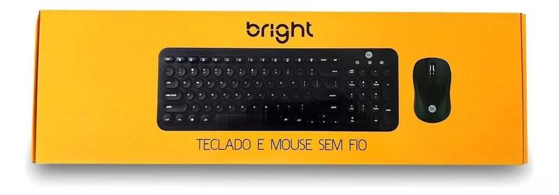 Imagem de Kit Teclado E Mouse Sem Fio Com Teclas Redondas Preto