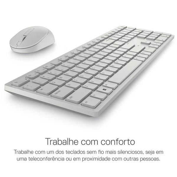 Imagem de Kit Teclado E Mouse Sem Fio Dell Pro Km5221w Branco