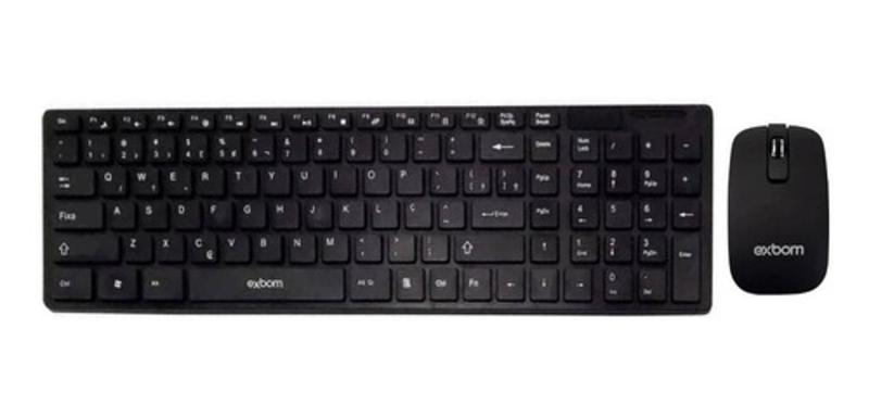 Imagem de Kit Teclado E Mouse Sem Fio Exbom Bk-S1000 Usb