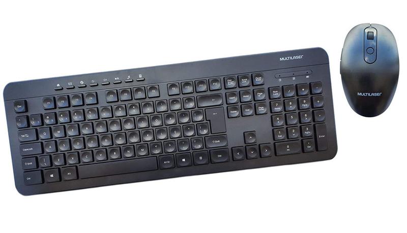 Kit Teclado e Mouse Sem Fio Flutuantes Côncavas Teclas Multimídias Multi TC250 - Multilaser Imagem de Kit Teclado e Mouse Sem Fio Flutuantes Côncavas Teclas Multimídias Multi TC250