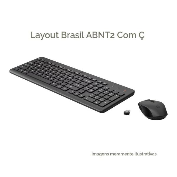 Imagem de Kit Teclado e Mouse Sem Fio HP 330 ABNT2 Preto Classic