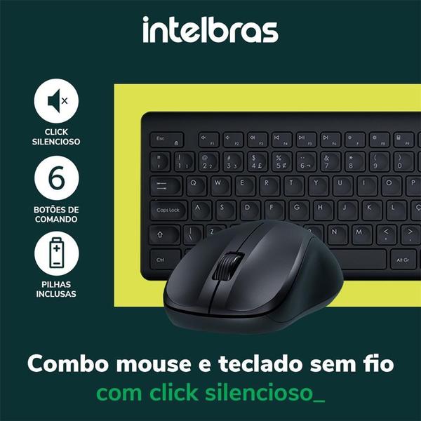 Imagem de Kit Teclado e Mouse Sem Fio Intelbras CSI50, 2.4GHz, ABNT2, Preto - 4294200