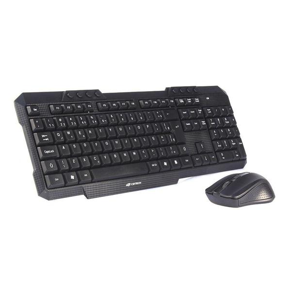 Imagem de Kit Teclado e Mouse Sem Fio K-W10BK - C3Tech