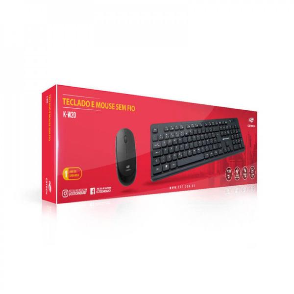 Imagem de Kit Teclado e Mouse Sem Fio K-w20bk C3tech