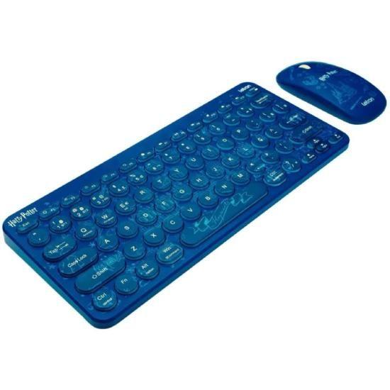 Imagem de Kit Teclado e Mouse Sem Fio Letron Harry Potter Azul