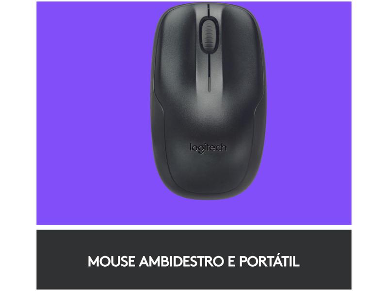 Imagem de Kit Teclado e Mouse Sem Fio Logitech MK220