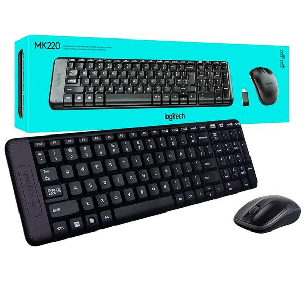 Imagem de Kit Teclado e Mouse Sem Fio Logitech MK220