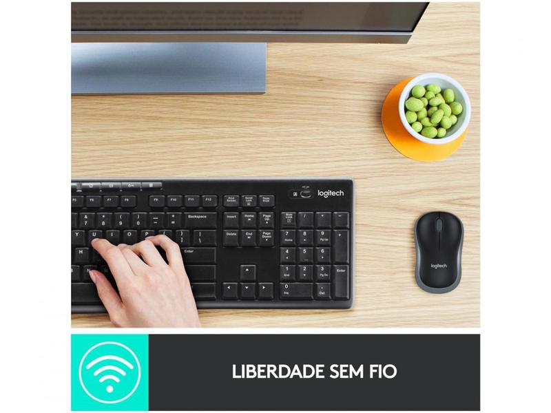 Imagem de Kit Teclado e Mouse Sem Fio Logitech MK270