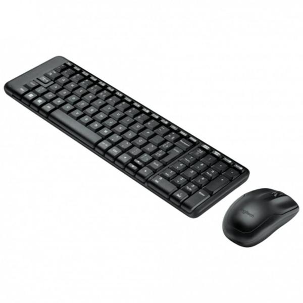 Imagem de Kit teclado e mouse sem fio logitech pto. - mk220