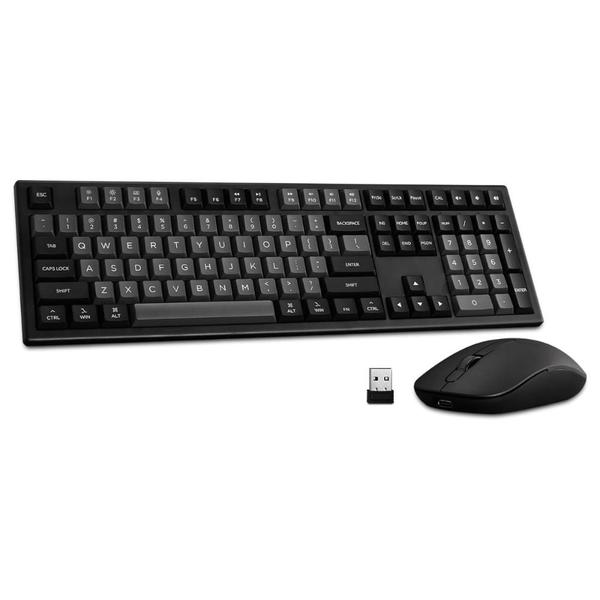 Imagem de Kit Teclado e Mouse sem Fio Monsgeek MX108 - Layout ANSI - 1200dpi - Preto e Cinza