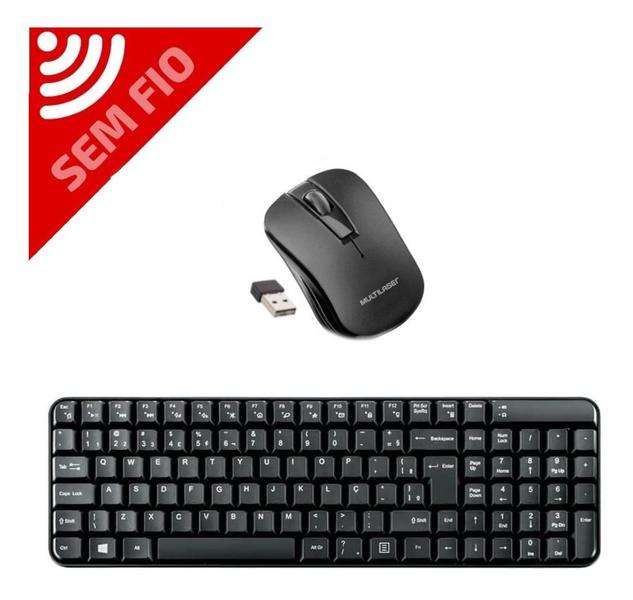 Imagem de Kit Teclado e Mouse Sem Fio Multilaser Modelo TC183