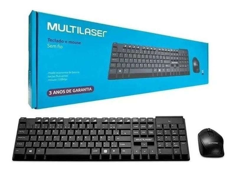 Imagem de Kit Teclado E Mouse Sem Fio Multilaser