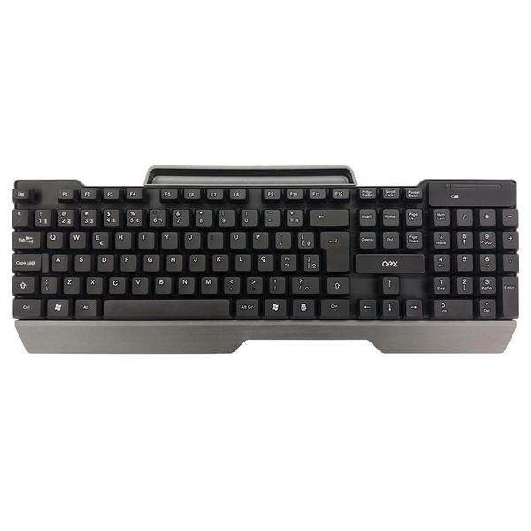 Imagem de Kit teclado e mouse sem fio oex office preto e cinza tm406