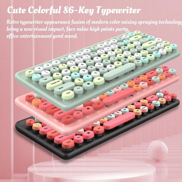 Imagem de Kit Teclado E Mouse Sem Fio Para Computador Kawaii Fofo Rosa