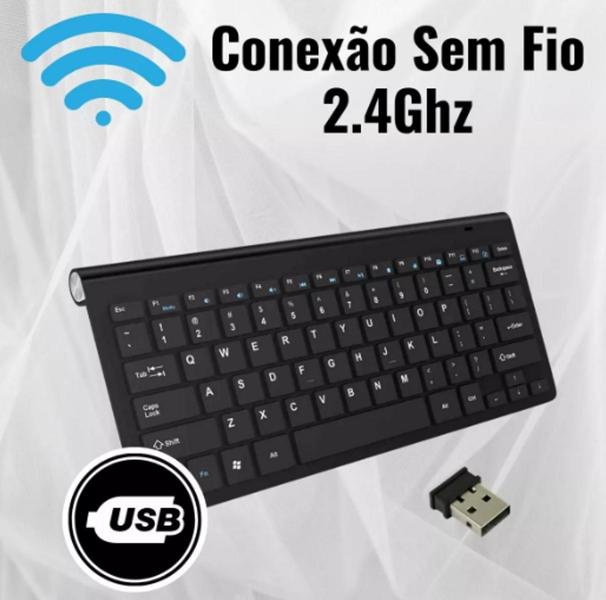 Imagem de Kit Teclado E Mouse Sem Fio Silencioso Usb Slim 2.4ghz