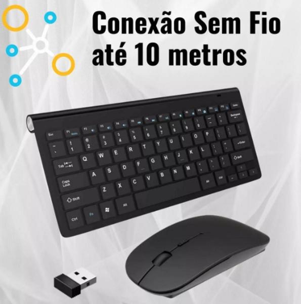 Imagem de Kit Teclado E Mouse Sem Fio Silencioso Wifi Usb Slim 2.4ghz