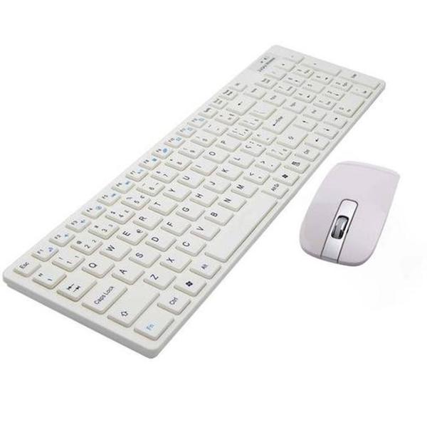 Imagem de Kit Teclado E Mouse Sem Fio Slim Wireless Alcance Branco Homologação: 45732007248