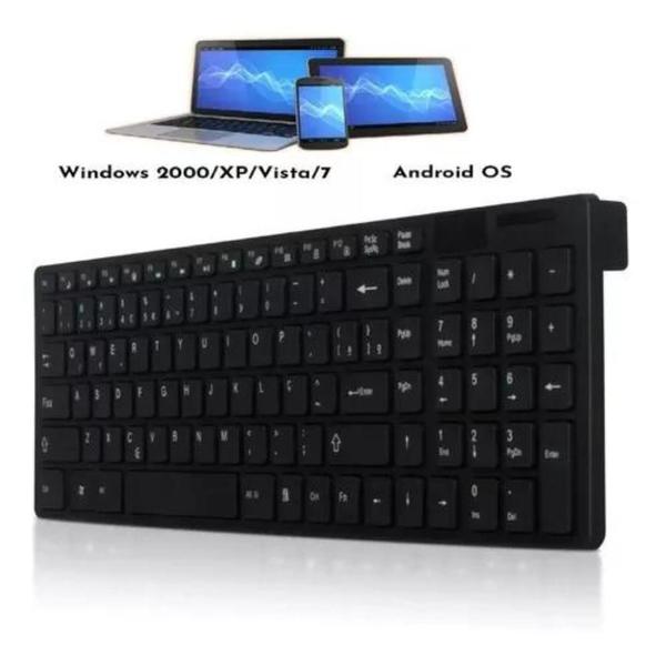 Imagem de Kit Teclado E Mouse Sem Fio Wireless 2.4ghz 3200dpi Capa Silicone