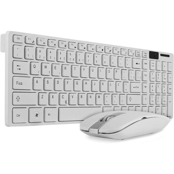 Imagem de Kit Teclado E Mouse Sem Fio Wireless 2.4ghz 3200dpi Com Capa Silicone