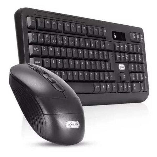 Imagem de Kit Teclado E Mouse Sem Fio Wireless 2.4ghz Pc Tv Note Abnt2 KP-2064