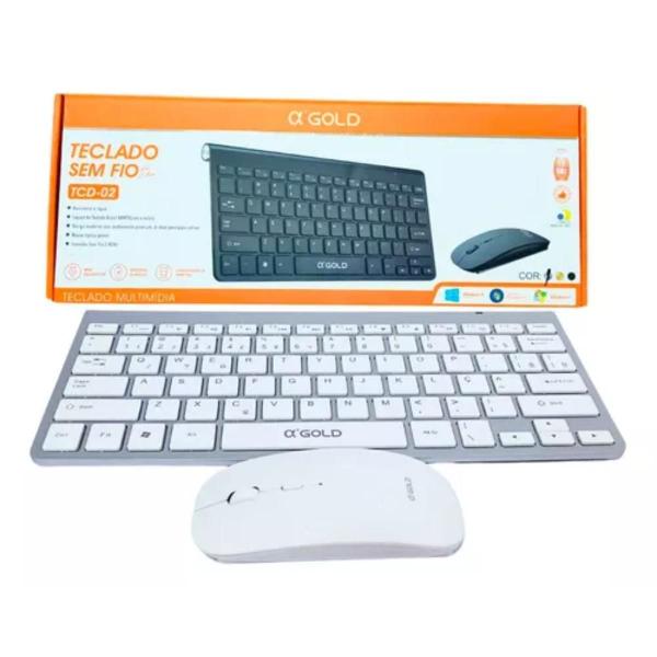 Imagem de Kit Teclado E Mouse Sem Fio Wireless Abnt2 Para Pc/ Notebook