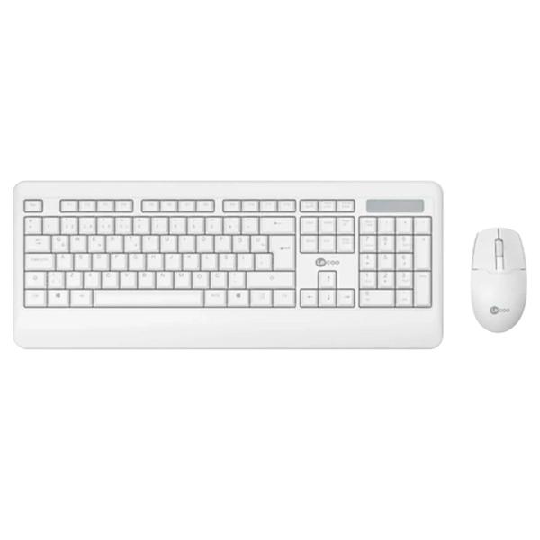 Imagem de Kit Teclado e Mouse Sem Fio Wireless  Branco Lecoo  KW202