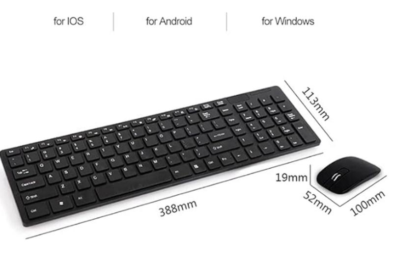 Imagem de Kit teclado e mouse sem fio wireless computador notebook usb