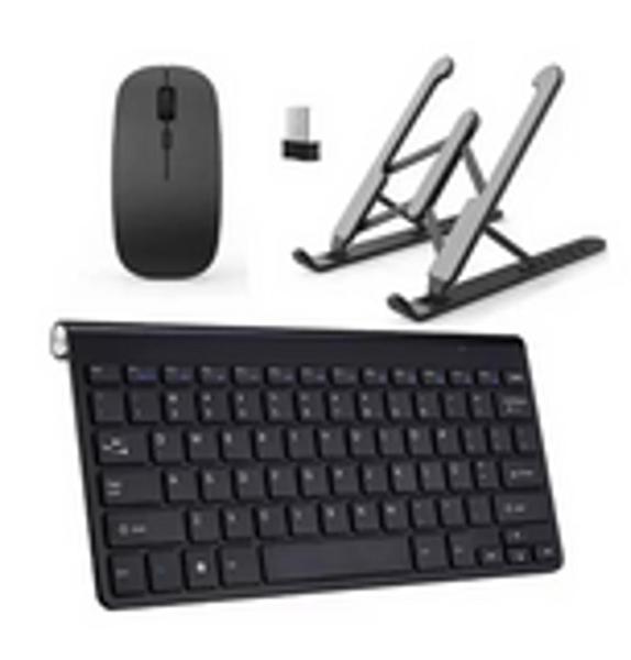 Imagem de Kit Teclado E Mouse Slim + Suporte Para Notebook