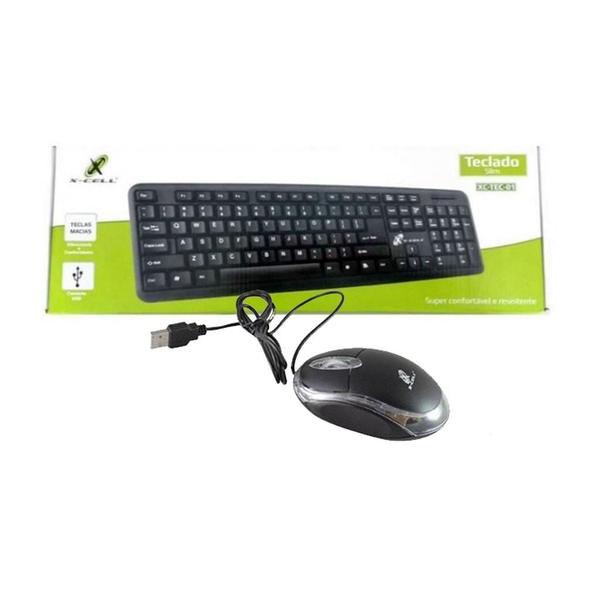 Imagem de Kit Teclado E Mouse Slim Usb Xc-Cb-03 X-Cell