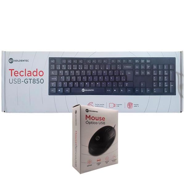 Imagem de Kit Teclado E Mouse Usb, 1.200 Dpi, Slim Goldentec Gt850