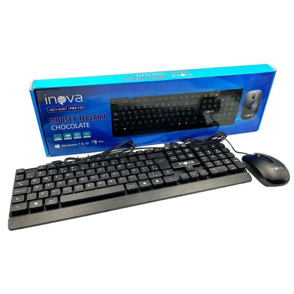 Imagem de Kit Teclado E Mouse USB Chocolate Inova Key-8387