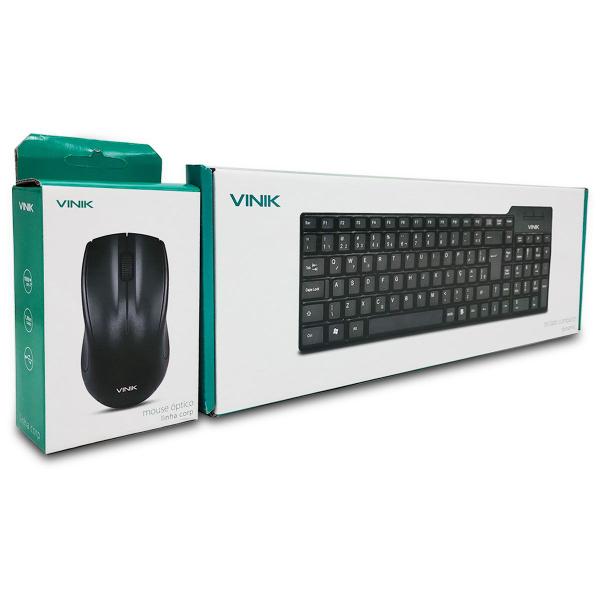 Imagem de Kit Teclado e Mouse Vinik, USB, ABNT2, 1000 DPI, Preto