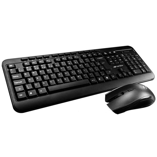 Imagem de Kit Teclado e Mouse Wireless C3Tech, ABNT2, 1600DPI, Preto - K-W60BK