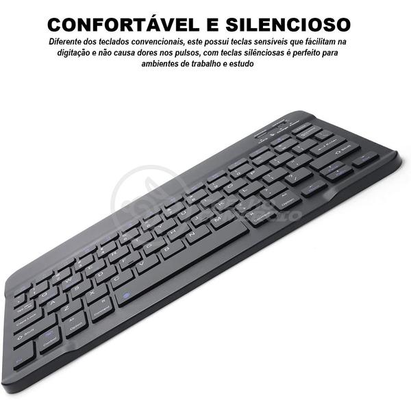 Imagem de Kit Teclado e Mouse Wireless Slim A6732 Preto Recarregável para Escritório e Trabalho