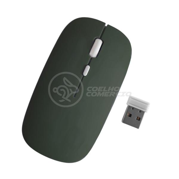 Imagem de Kit Teclado e Mouse Wireless Slim A6732 Verde Escuro Recarregável para Escritório e Trabalho