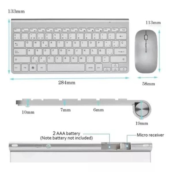 Kit Teclado Inteligente Mouse Wireless iMac iPad Android Phone Smartv Nf - Mek Imagem de Kit Teclado Inteligente Mouse Wireless iMac iPad Android Phone Smartv Nf