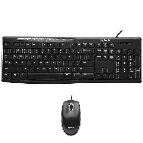 Imagem de Kit Teclado Logitech MK200 Media Ingles + Mouse - Preto