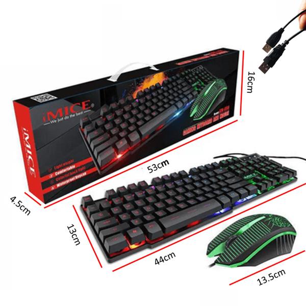 Imagem de Kit Teclado Mais Mouse Gamer Luz Leds Coloridos Mais Rápidez E Conforto Km680