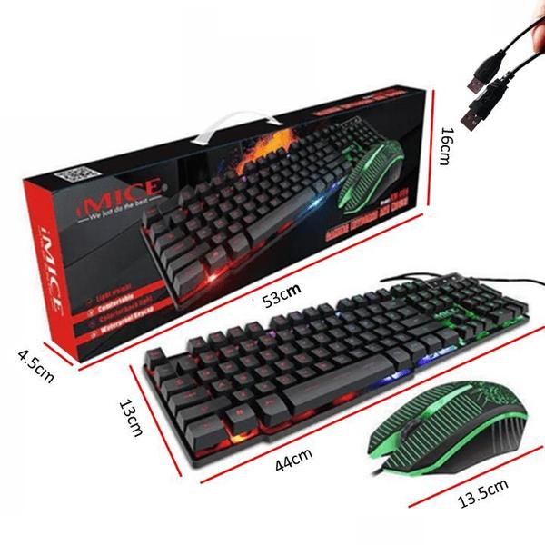 Imagem de Kit Teclado Mais Mouse Gamer Luz Leds Coloridos Mais Rápidez E Conforto KM680