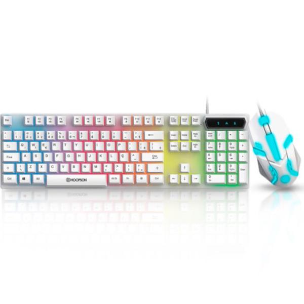 Imagem de Kit Teclado Mouse Gamer Hoopson Tpc-096kb, Rgb, Usb, Branco