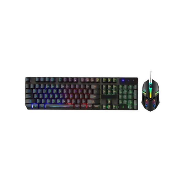 Imagem de Kit Teclado Mouse Gamer Led Rgb Semi Mecânico Usb Colorido