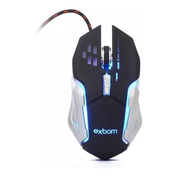 Imagem de Kit teclado mouse Gamer USB Metal Semi mecânico Profis Prata