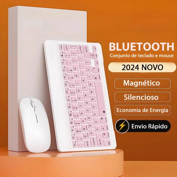 Imagem de Kit Teclado Mouse Para Ipad 10 10.9 Polegadas Recarregável Bluetooth Sem Fio Silencioso