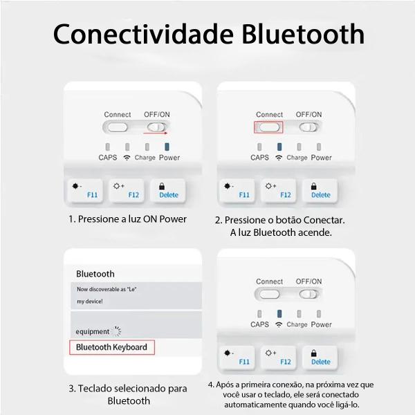 Imagem de Kit Teclado Mouse Para Ipad Air 5 Air 4 10.9" Recarregável Bluetooth Sem Fio Silencioso