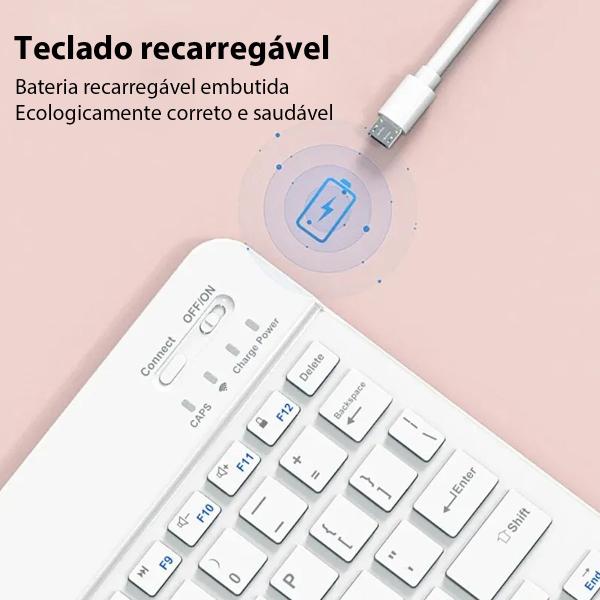 Imagem de Kit Teclado Mouse Para Ipad Air 5 Air 4 10.9" Recarregável Bluetooth Sem Fio Silencioso