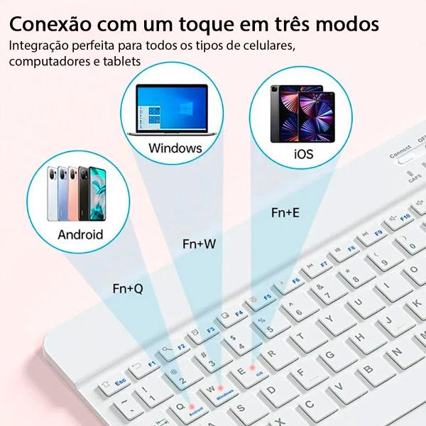 Imagem de Kit Teclado Mouse Para Ipad Air 5 Air 4 10.9" Recarregável Bluetooth Sem Fio Silencioso