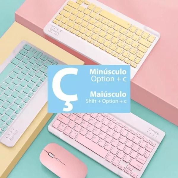 Kit Teclado Mouse Sem Fio Bluetooth Brasil Português KA-685 - KAPBOM Imagem de Kit Teclado Mouse Sem Fio Bluetooth Brasil Português KA-685
