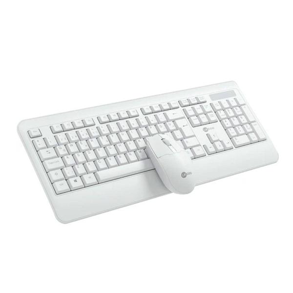 Imagem de Kit Teclado + Mouse Sem Fio KW202 Branco Lecoo