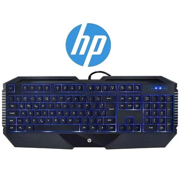 Imagem de Kit Teclado Mouse USB Gaming HP GK1100 1600DPI Led Azul