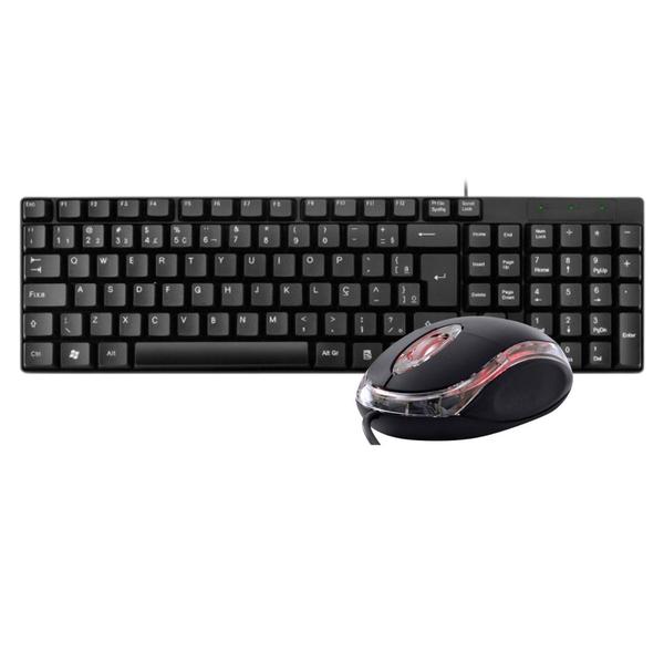 Imagem de Kit Teclado Multilaser E Mouse Vinik Com Fio Multilaser Classic Preto Conexão USB 2.0 Design Slim Compacto Layout ABNT2